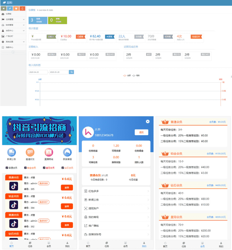 抖音点赞,快手,火山等视频点赞平台二开完美运营版,可打包app