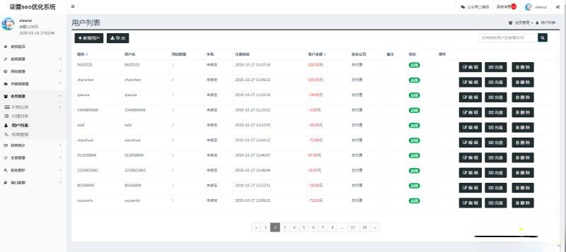 最新 SEO按天扣费系统源码SEO计费系统关键词计费扣费系统关键词排名查询系统