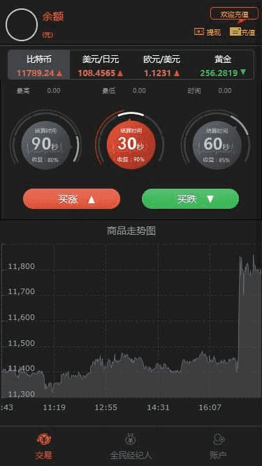 ​全新界面微交易系统微盘时间盘风控版源码，内附安装说明