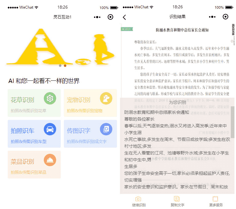 功能模块：灵石AI识别大全V3.0.0 小程序前端+后端