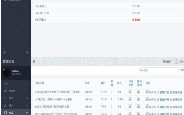 最新高仿模板盒子VIP付费素材资源类整站源码下载,支付宝接口+推广，带后台可正常安装